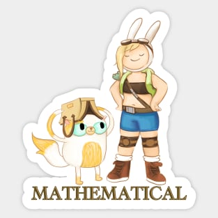 Mathematical, Fionna and Cake, Adventure Time fan art Sticker